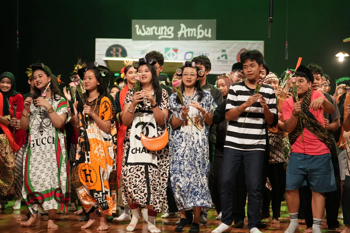 Collaborative student drama and musical theater performance on stage