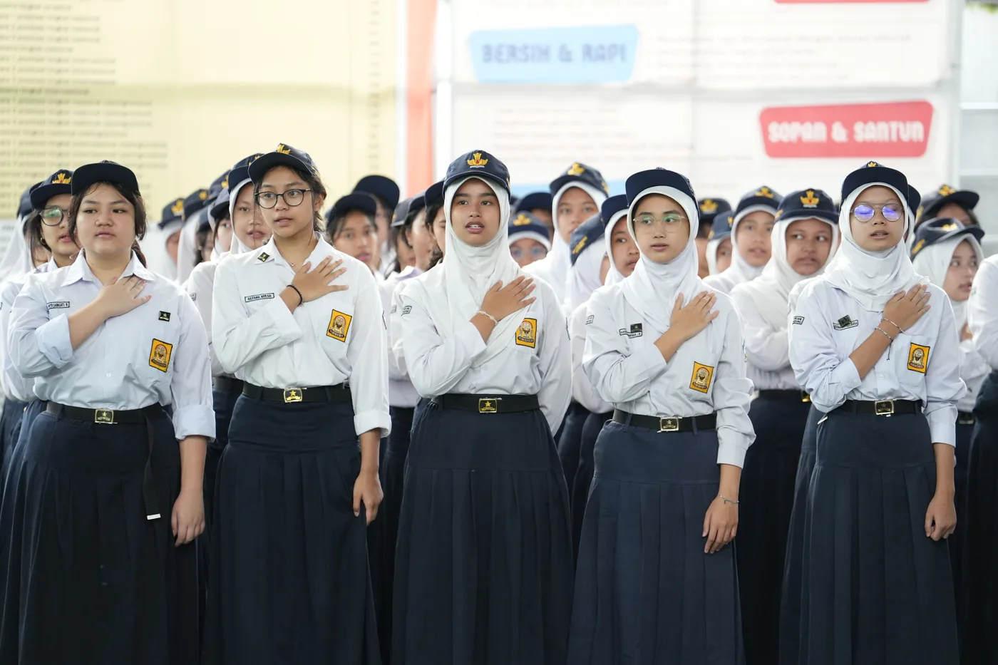 Solemn flag ceremony assembly of SMP Alfa Centauri students